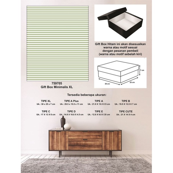 

Kotak kado/Kotak Hadiah/Box Minimalis XL-Garis Spectra DULL GREEN-A