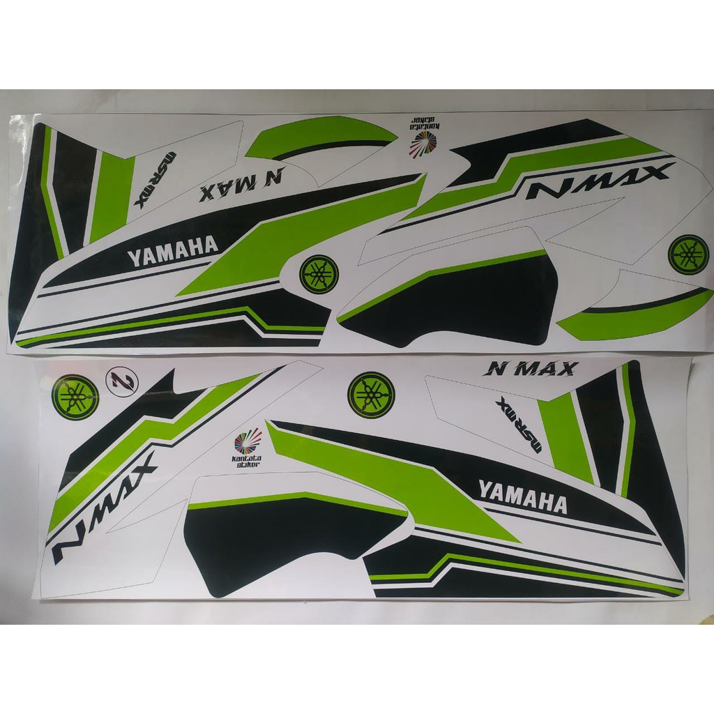 stiker motor yamaha Nmax seni full body putih-hijau