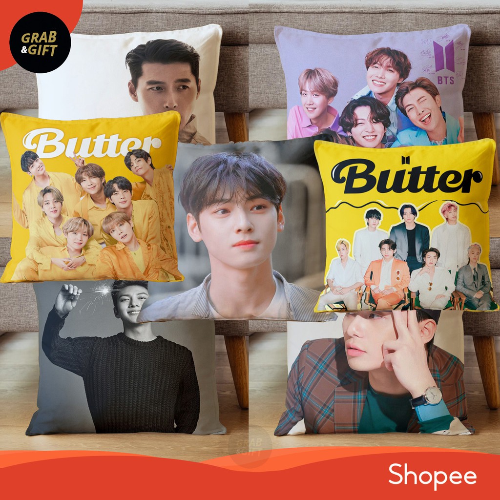 Bantal Sofa Artis Korea BTS Butter/Cha Eun Woo/EXO NCT Dream JCW/Hyun Bin/PSJ/Blackpink/Joong Ki /IU