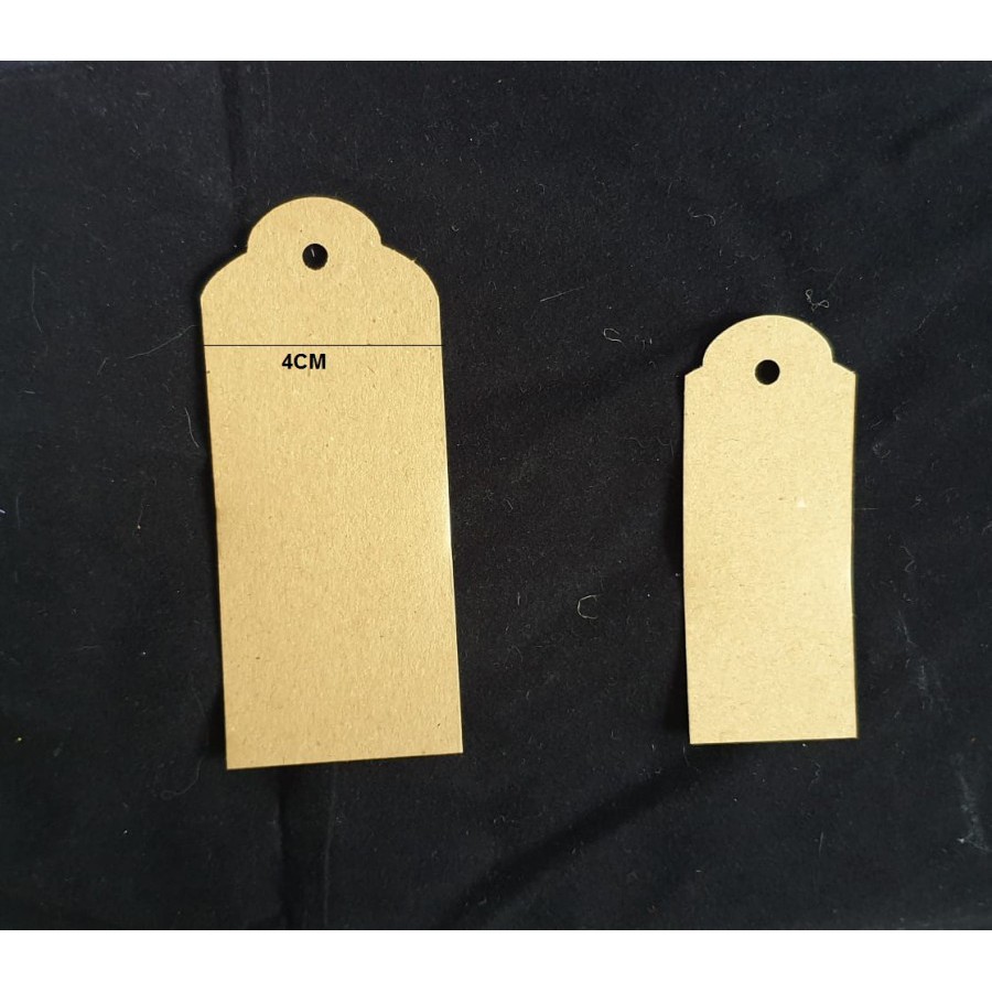 Paper Hang Tags - Irregular Square Shape Tag Kraft Lebar 4cm (10pcs)