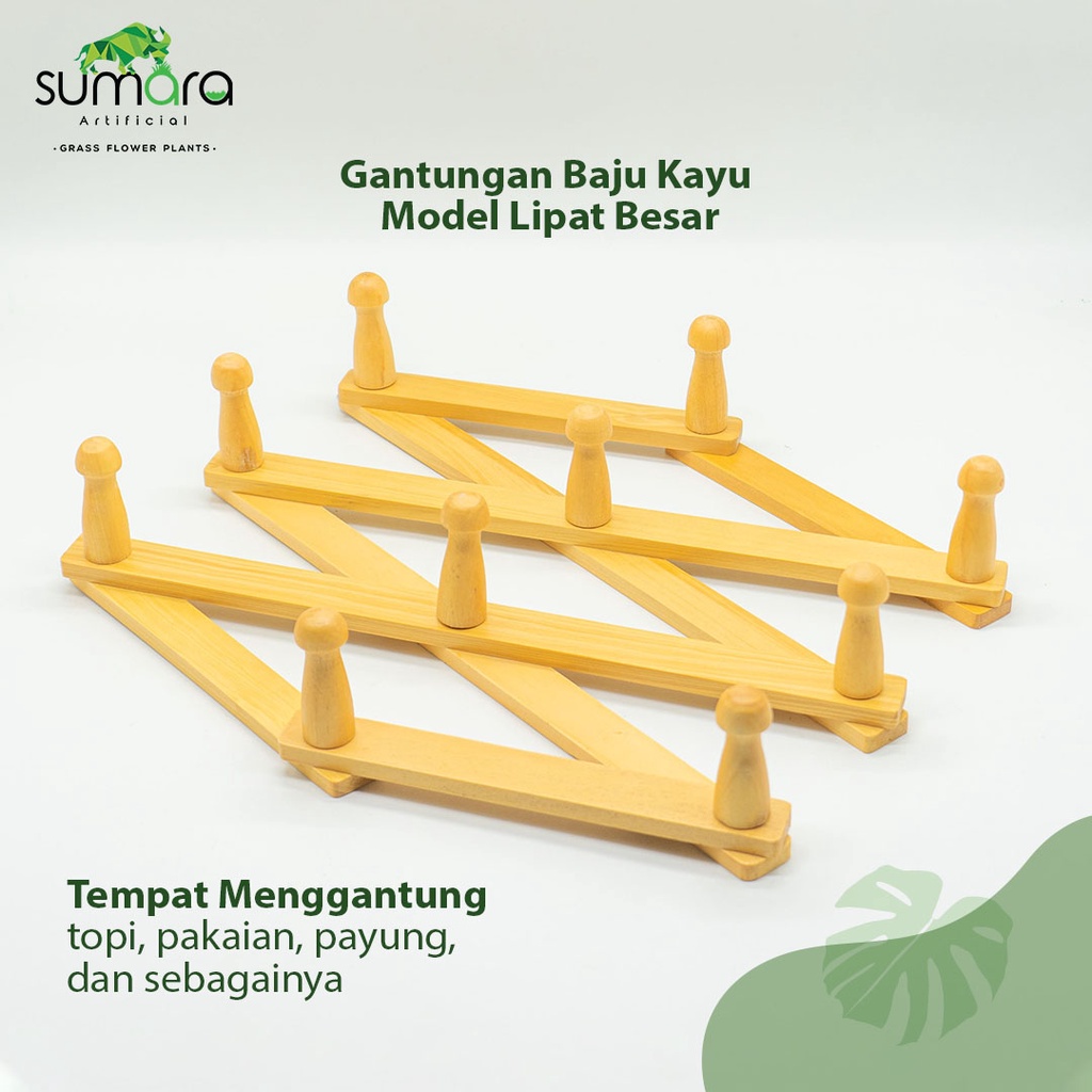 Gantungan Baju Kayu Model Lipat Besar