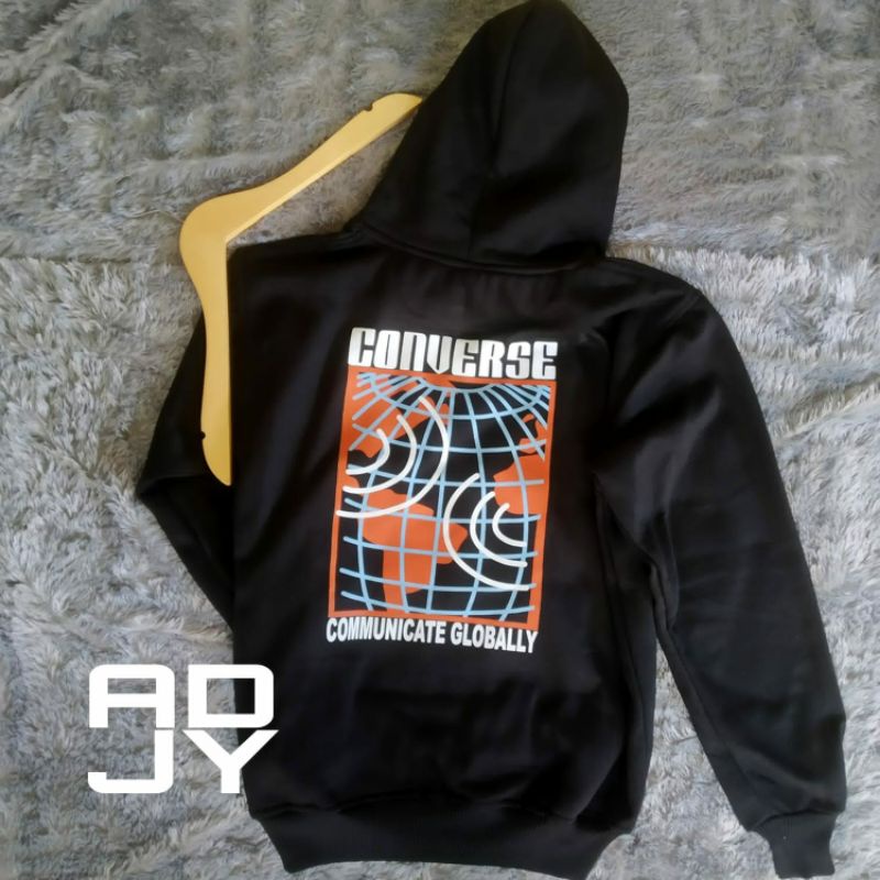 HOODIE CONVERSE COMMUNICATE GLOBALLY | JAKET CONVERSE | UNISEX PRIA WANITA | HOODIE PRIA WANITA | HO