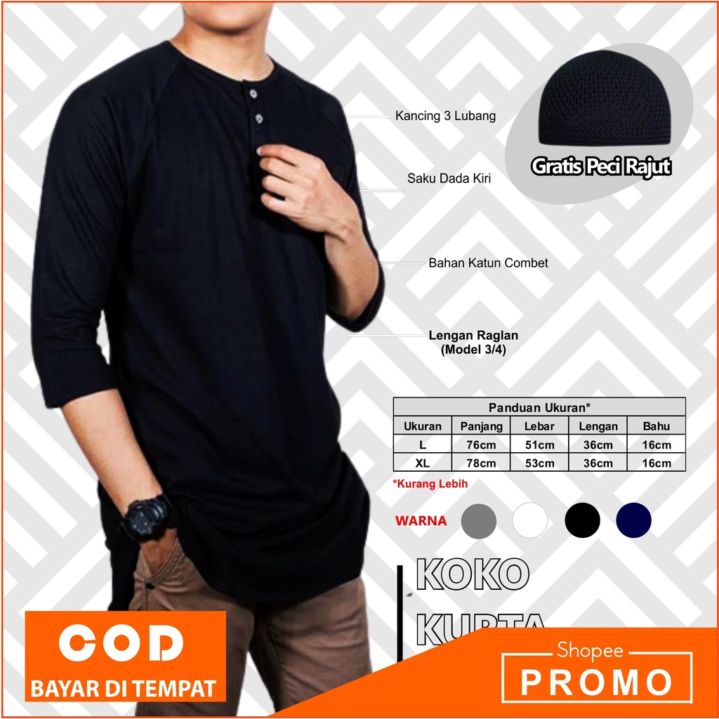 Baju Koko Muslim Kurta Pakistan Qurta Dewasa Pria Dewasa Laki Laki Gamis Lebaran Pria Atasan Fashion