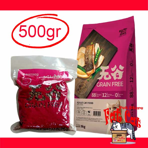 Kitchen Flavor Adult Repack 500gr Grain Free Makanan kucing