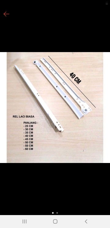 Huben Rlh 40cm - Rel Laci Murah Beige Drawer Runner Cabinet Slide