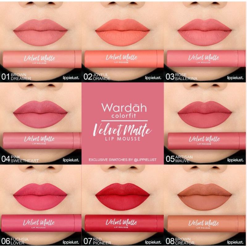 lip cream wardah colorfit velvet matte/lipstick/gincu