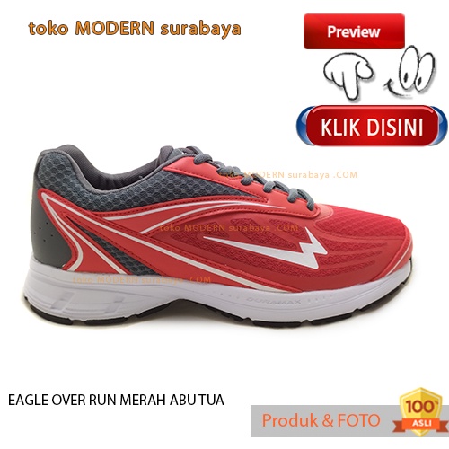 UKURAN JUMBO Sepatu pria olahraga running sneakers tali EAGLE OVER RUN