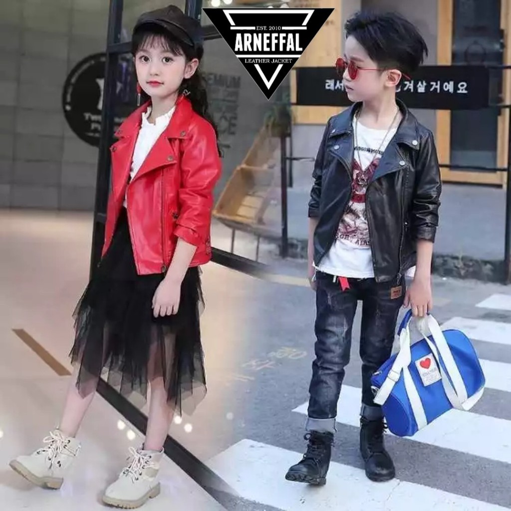 Jaket kulit anak/jaket anak cowo/jaket semi kulit
