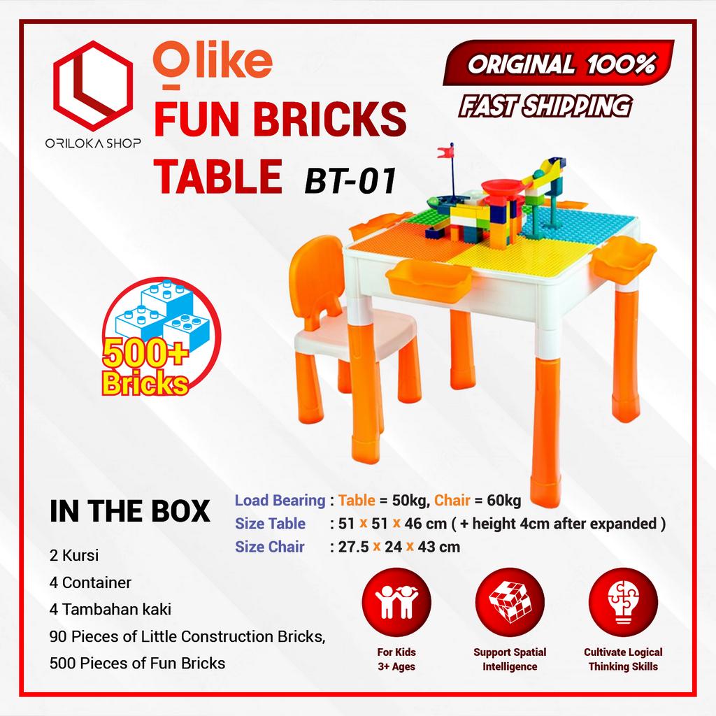 Olike Fun Bricks Table Edu Toys / Meja Edukasi Anak - Garansi Resmi