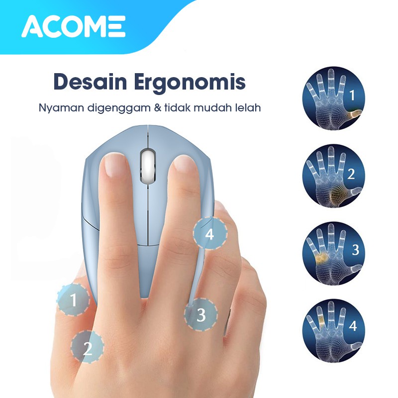 Acome Mouse Wireless Silent Click Desain Sports Car AM200 Garansi Resmi 1 Tahun