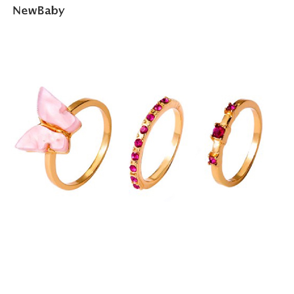 Set Cincin Bentuk Hati Geometris Bahan Zirkon Warna Perak Gaya Punk