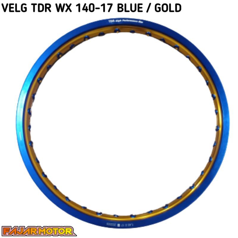 TDR RIM VELG 140 160 WX SHAPE KOTAK 2TONE BLUE GOLD BLACK GOLD VELK PELEG RING 17