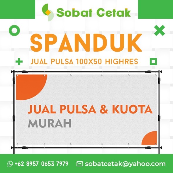CETAK SPANDUK/BANNER KONTER/JUALAN PULSA 50 x 100 CM Keren