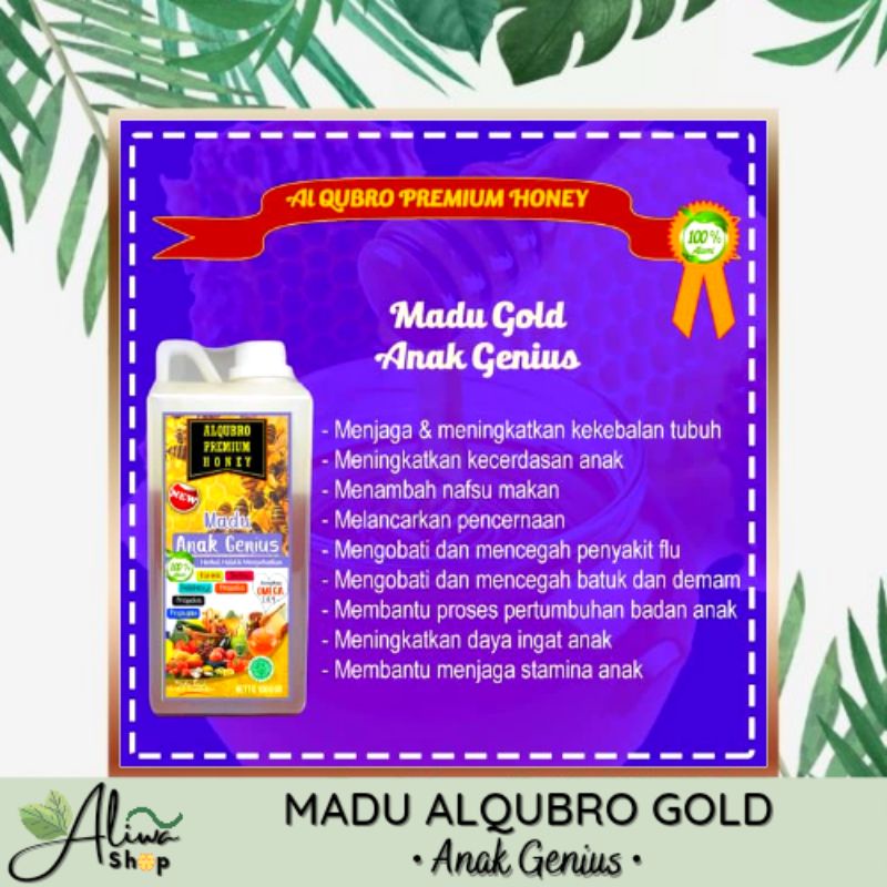 

ALIWA [READY] Madu Alqubro Premium - Varian Gold - ANAK GENIUS | Netto 1000 gr