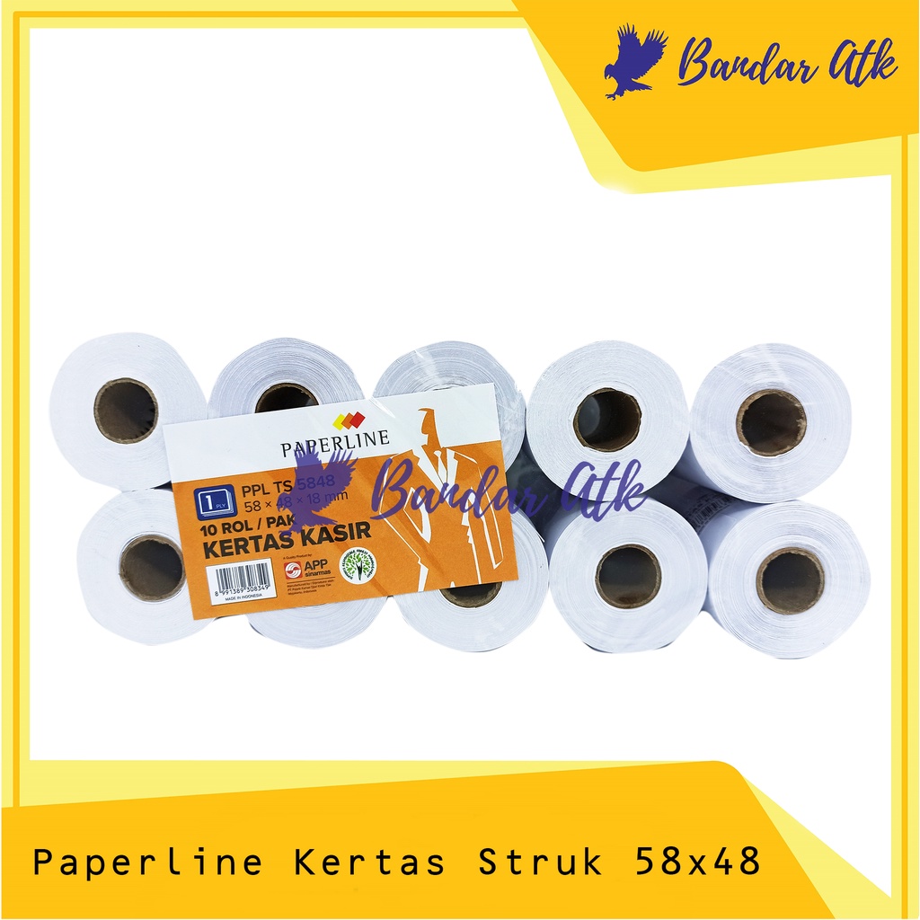 

PAPERLINE KERTAS STRUK TELSTRUK TELSTROOK 58 X 48 HVS 1 PLY [10 PCS]