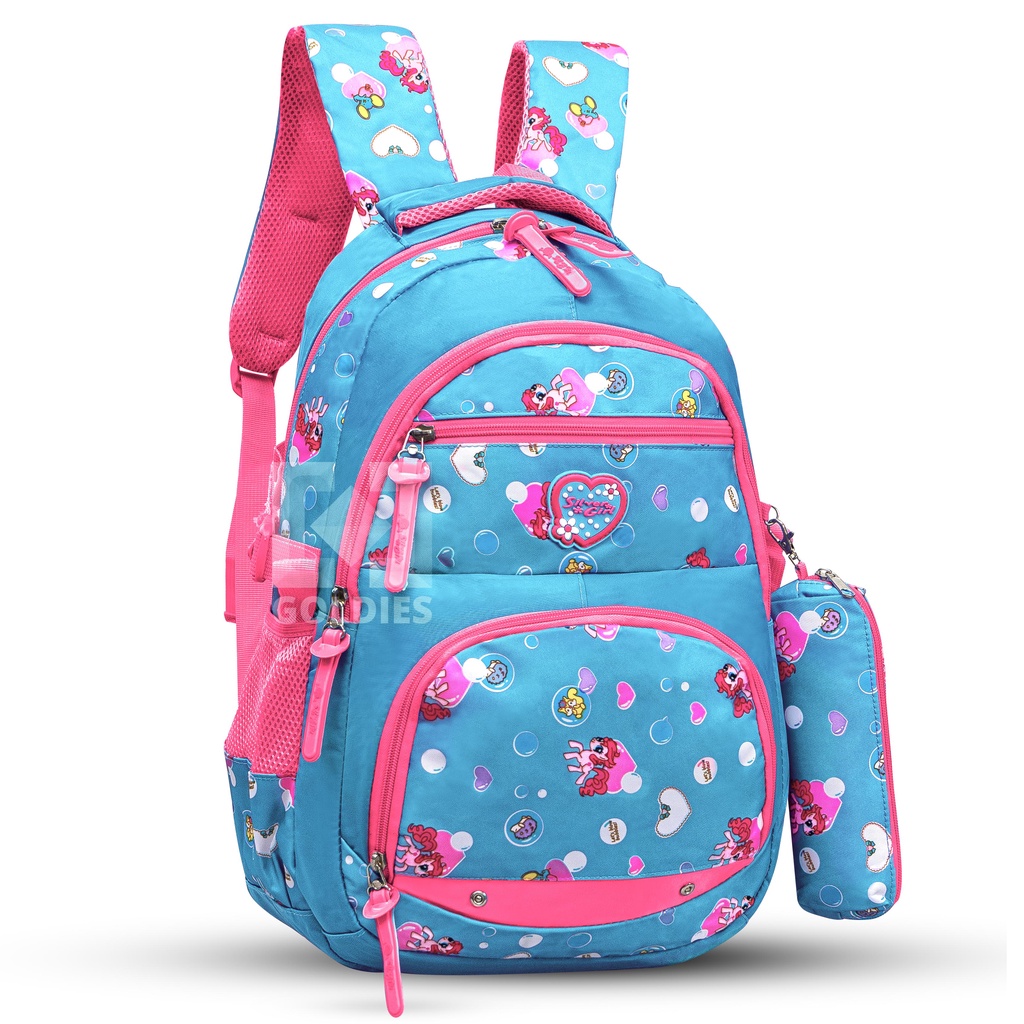 Tas Ransel Sekolah Anak Perempuan SILVERGIRL FREE POUCH PENSIL Original Import Terbaru Kekinian SD SMP SMA