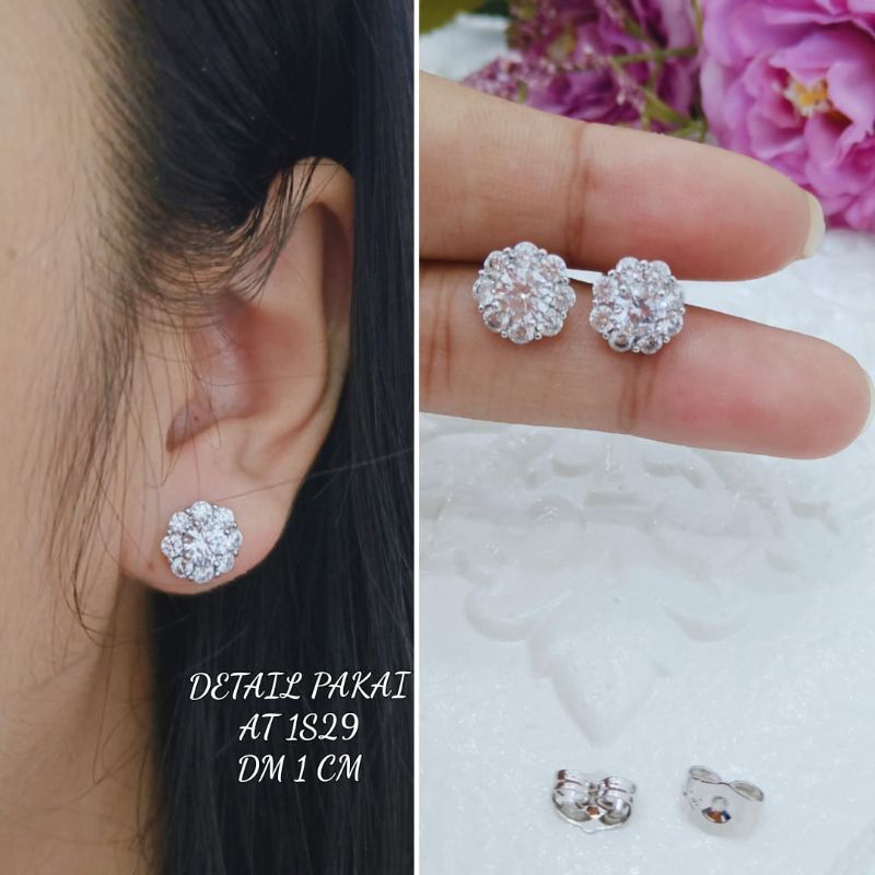 ANTING TITANIUM WANITA ANTING TINDIK WANITA ANTI KARAT MODEL IMITASI BERLIAN ANTI KARAT