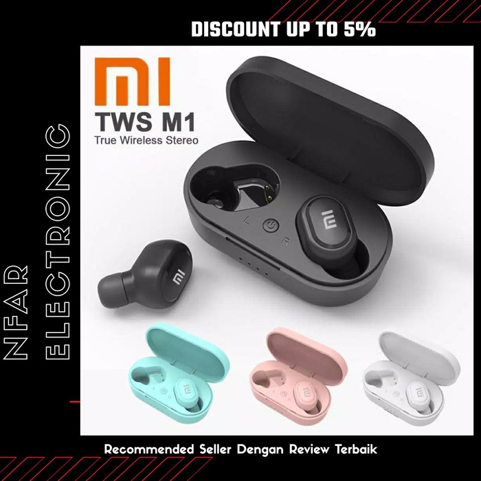 Hengset bluetooth Headset Earphone Airbuds Airpods Xiaomi Samsung TWS M1 Headset  Hengset Blutut Hea