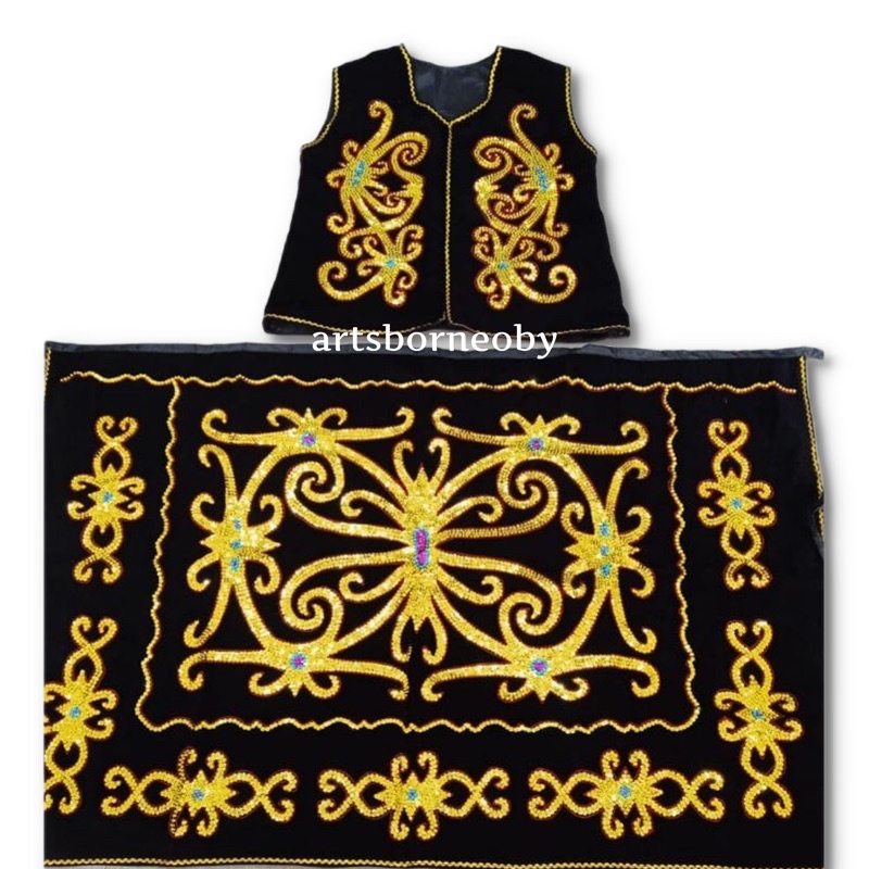 BAJU DAYAK PEREMPUAN NUANSA KUNING