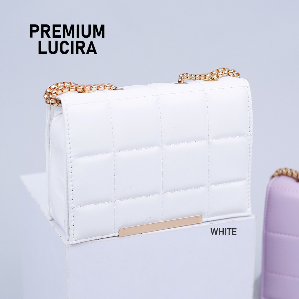 Tas Selempang LUCIRA Tali RANTAI ULIR Premium Barel Sling Bag Wanita Gold Plat  Terbaru Viral Kekinian