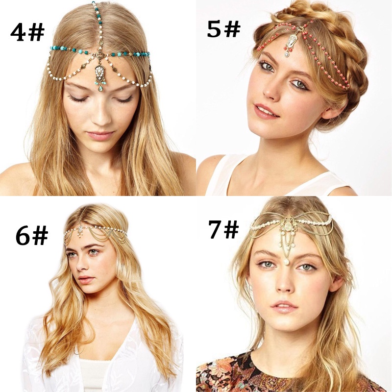 Bohemian Style Headgear Fringed Headgear Rhinestone-encrusted Accessories