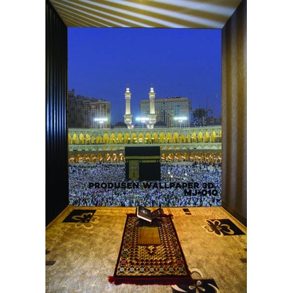 PRINTWALL, Wallpaper Dinding Mushola Kabah Mekkah 3d