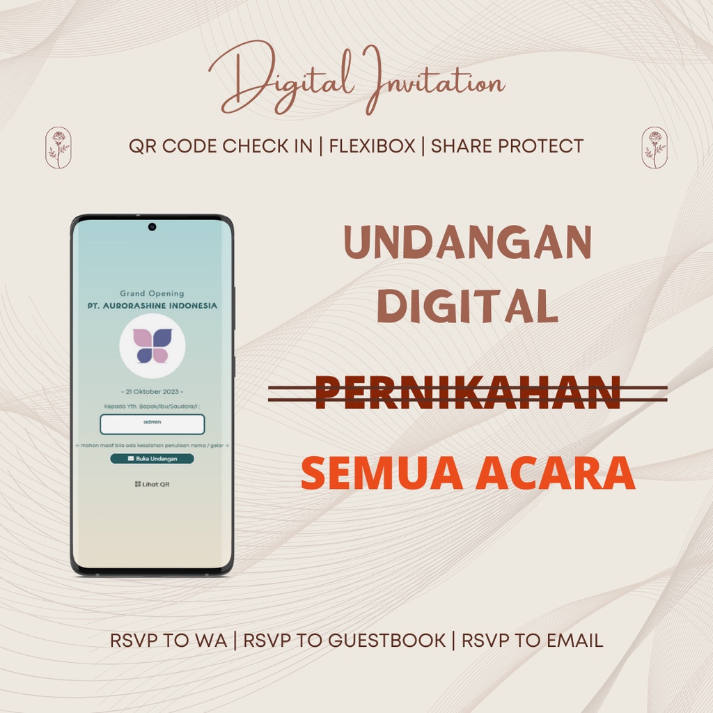 Undangan Digital Website Semua Acara - Premium With QR Code