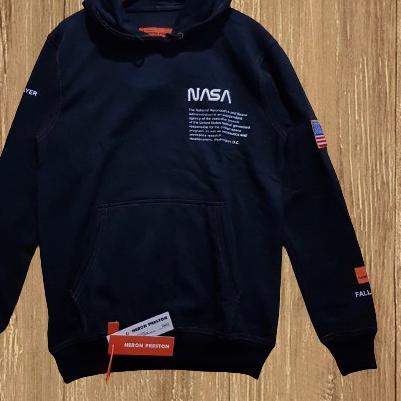 ☄ H&M Hoodie Nasa Sale / Jaket Hoodie H&M / Jaket Hnm / Hoodie Nasa - Font White NASA X HERON PRESTO