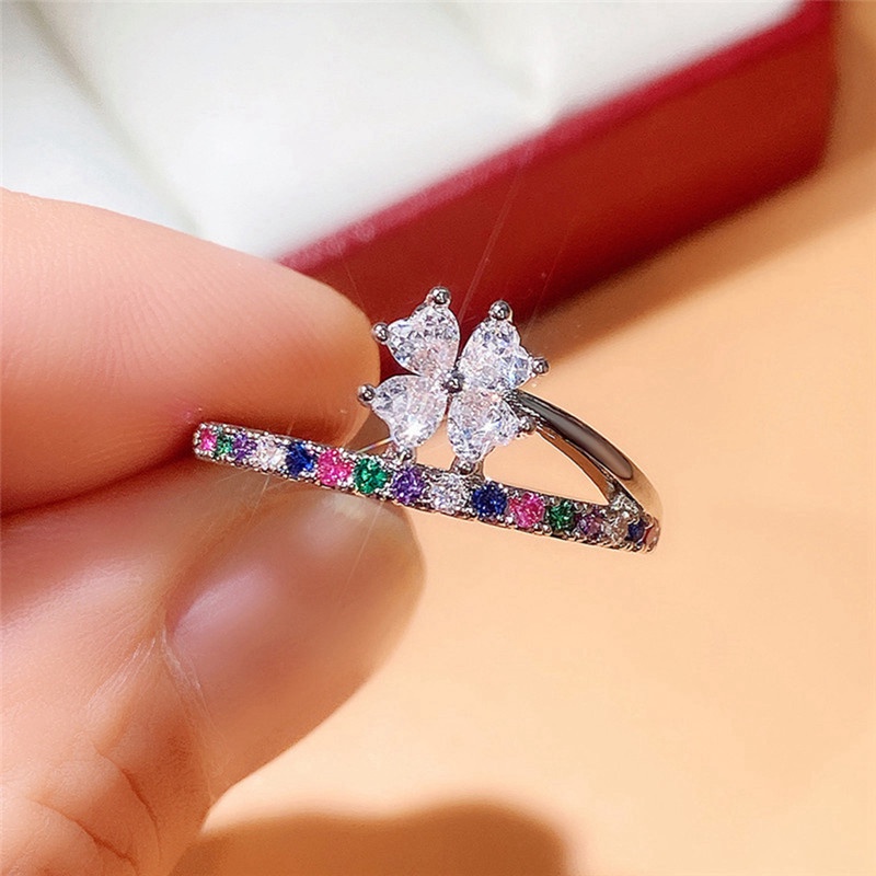 Cincin Batu CZ Warna-Warni Untuk Wanita