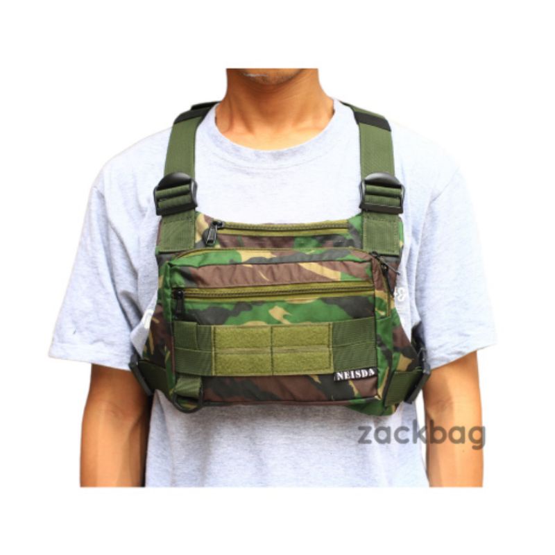 Tas dada pria Chest bag rig Jamut Malvinas