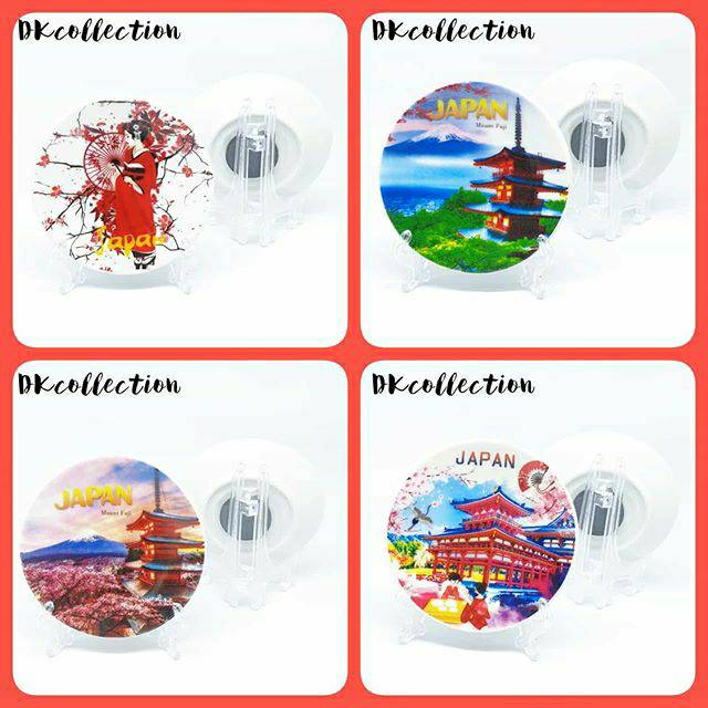 Tempelan kulkas jepang magnet piring jepang magnet keramik jepang oleh oleh souvenir jepang japan