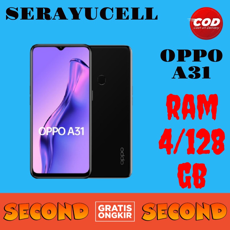 HP Android OPPO A31 RAM 4/128GB SECOND GARANSI PERSONAL