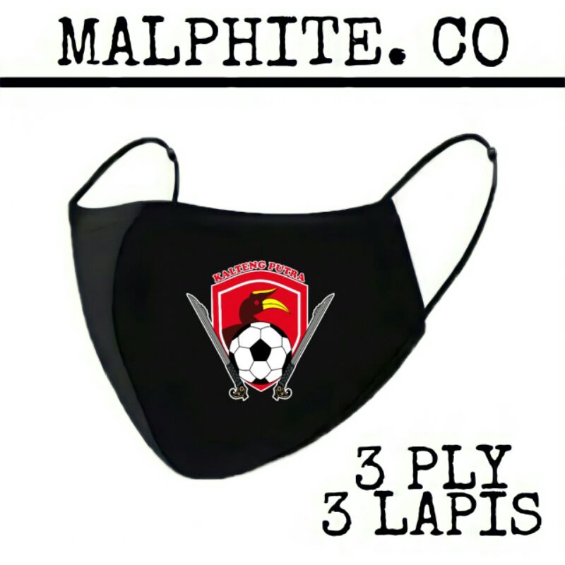 Masker Kain 3 Lapis 3 Ply Scuba Hijab Motif Logo Gambar Club Klub Sepak Bola Kalteng Putra FC 3ply