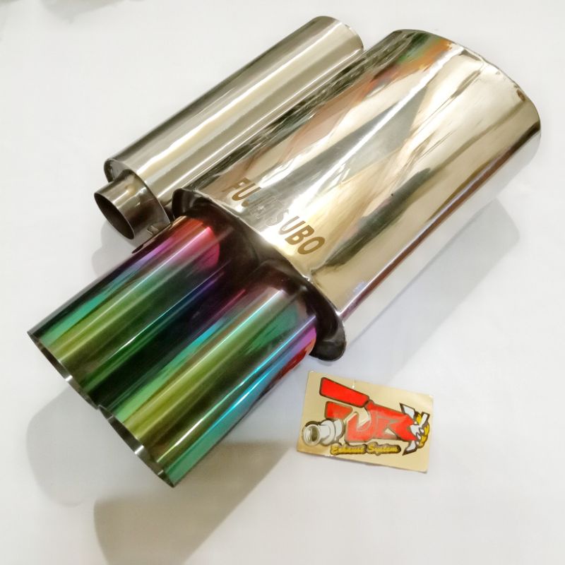 Knalpot Mobil FUJITSUBO CABANG STENLISS PELANGI dan RESSONATOR STEINLISS Ayla, Agya ,Jazz, Yaris,