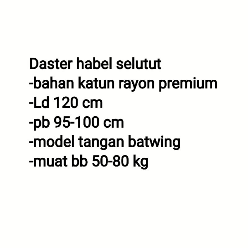 DASTER RAYON HABEL SELUTUT NONBUSUI MURAH