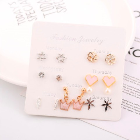 [ORGM] Anting Korea Set Stud dan Kalung