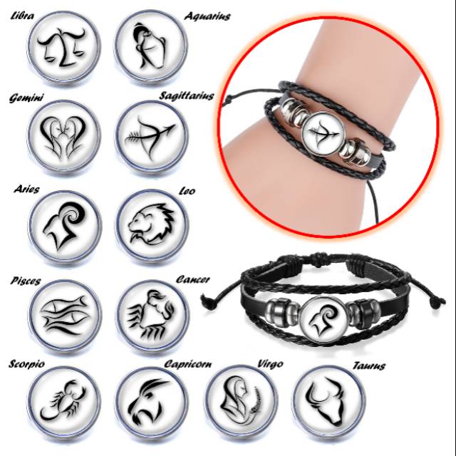 GELANG ZODIAK KEREN MODEL TERBARU KULIT MULTILAYER PREMIUM QUALITY