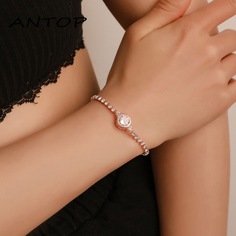 Fashion Baru Rose Gold Love Zircon Gelang Gelang Wanita Sederhana ANTOP