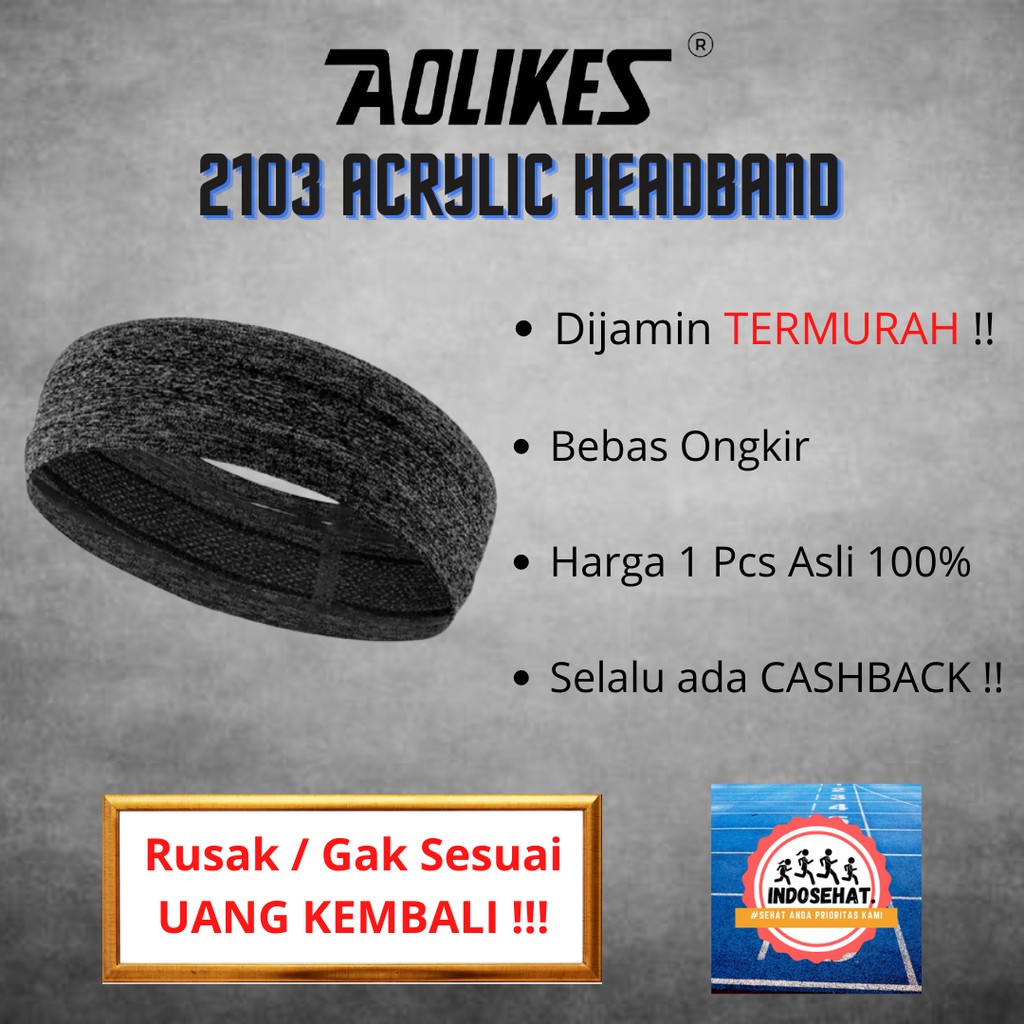 AOLIKES 2103 Acrylic Headband Sport - Bandana Headband Handuk Ikat Kepala Olahraga Yoga / Gym