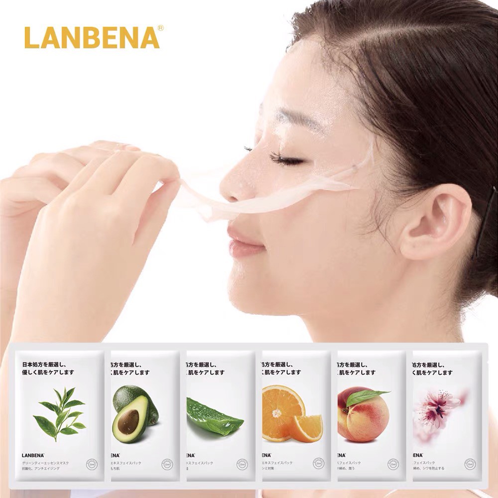 LANBENA Sheet Mask Fruit Whitening And Moisturizing Masker Wajah ESSENCE 25 mL WANITA KOREA Perawatan Kulit Serum Anti Aging Melembabkan Menerangi Pemutih Anti Penuaan Brightening Moisturizing