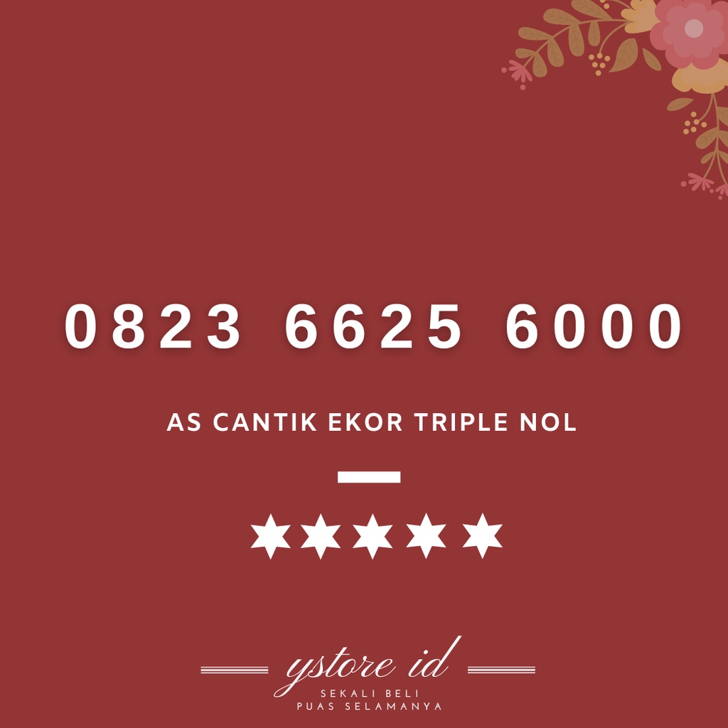 NOMOR CANTIK TELKOMSEL 000 KARTU PERDANA AS PRABAYAR NOMER BELAKANG EKOR UJUNG 6000 6000