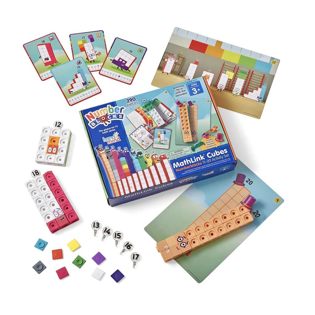 

READY hand2mind Numberblocks MathLink Cubes 11-20 Activity Set, 30 Numberblocks Activities Linked to TV Episodes, 155 Number Blocks MathLink Cubes, Numberblocks Toys, Math Cubes, Homeschool Supplies
