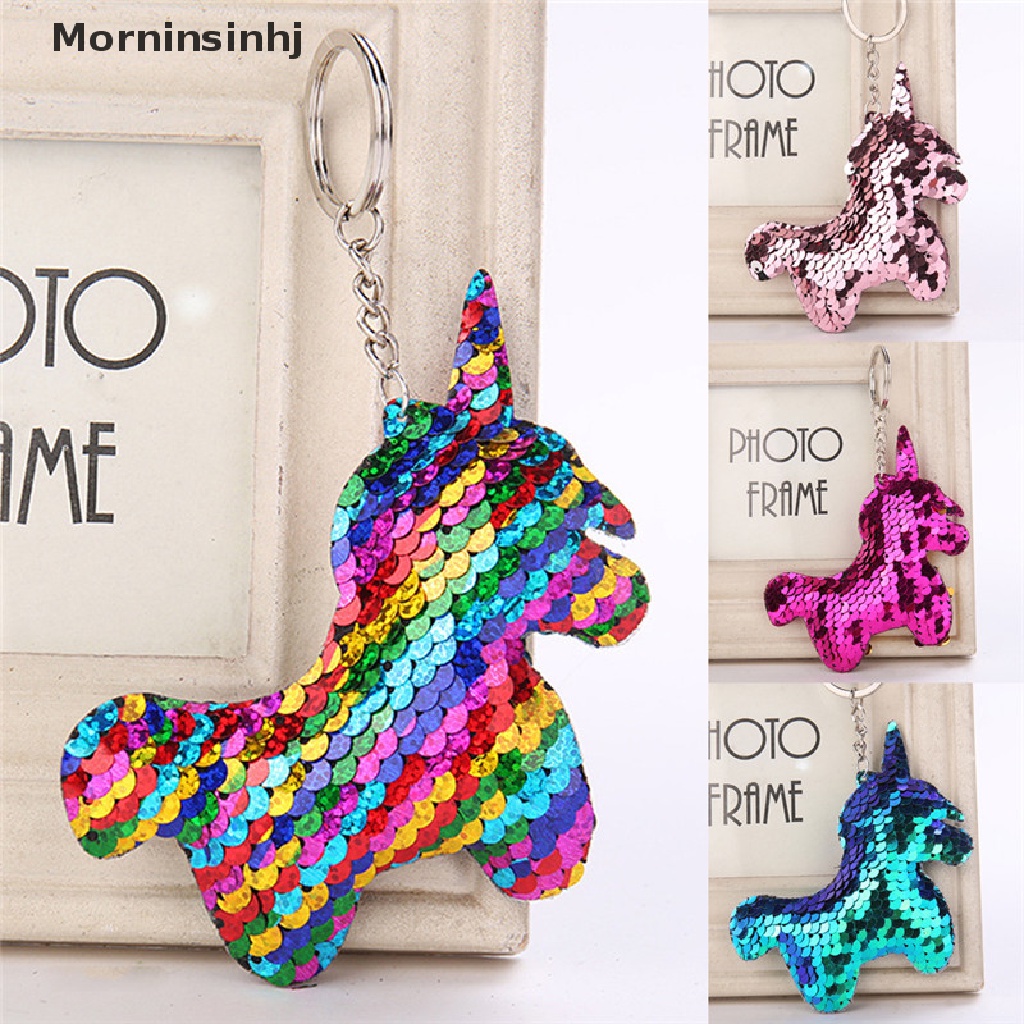 Mornin Unicorn Sequin Gantungan Kunci Tas Aksesoris Handbag Liontin Horse Keyring id