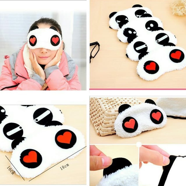 Masker Tidur Penutup Mata Tidur Panda Sleeping Eyes Sleep Mask Kacamata Tidur Penutup Mata Bulu Lembut