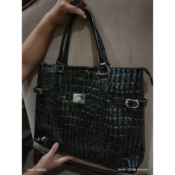 Tas Monza TOTE kulit Asli merk Anne Klein like new