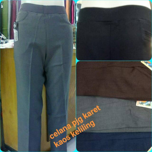 Celana Wanita/celana kerja wanita pinggang karet 2L-5L