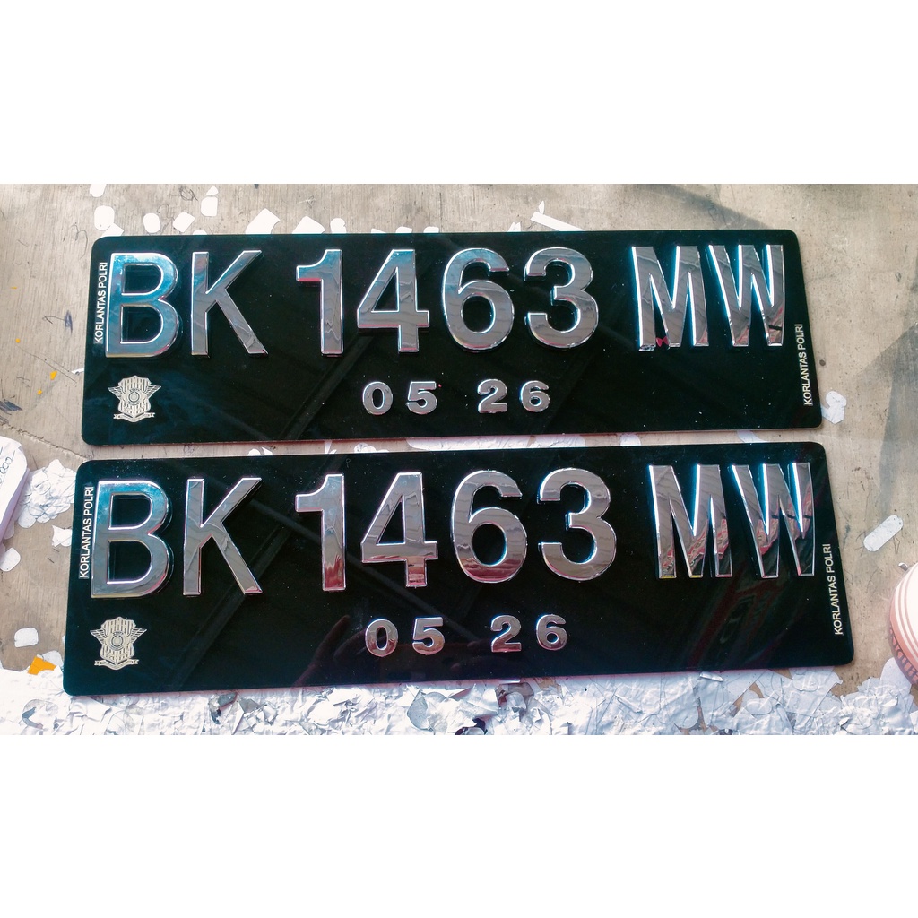 plat mobil Timbul Chrome Cembung