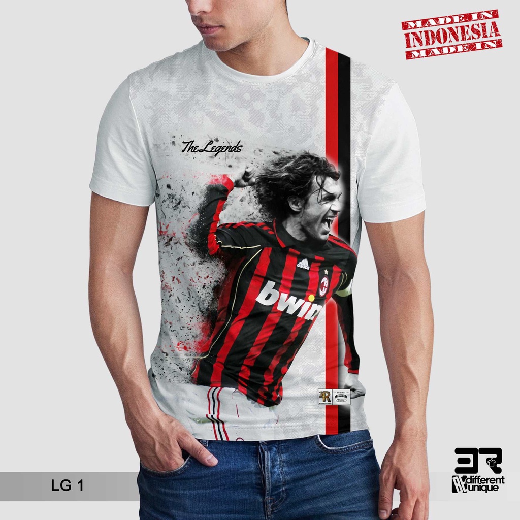[ COD ] KAOS PRINTING GAMBAR LEGENDA SEPAKBOLA MALDINI - BAJU SEPAK BOLA INTERNASIONAL DISTRO ORIGIN