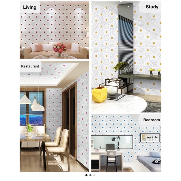 Wallpaper Stiker Dinding 3D Foam Batu Bata Brick 70 x 77cm-3