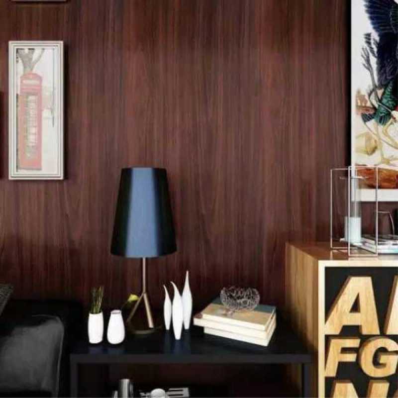 Wallpaper Stiker Dinding Motif Kayu Wood Coklat WPS 302 Walpaper Wolpeper Dekorasi Rumah Kamar Lemar